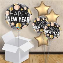 Happy New Year Metallic Dots 18" Balloon in a Box