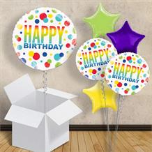 Rainbow Polka | Confetti Dot Happy Birthday 18" Balloon in a Box