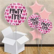 Cat Pink Pawty Time 18" Balloon in a Box