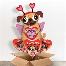 Pugs and Kisses | Puppy Giant Shaped Balloon in a Box Gift