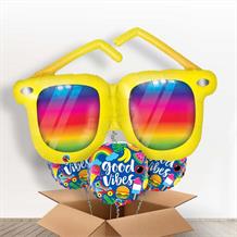 Rainbow Striped Sunglasses Giant Shaped Balloon in a Box Gift