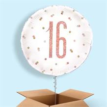 Rose Gold Holographic 16th Birthday 18" Balloon in a Box
