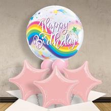 Unicorn Rainbow Happy Birthday 22" Bubble Balloon in a Box