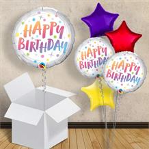 Pastel Rainbow Dots Happy Birthday 18" Balloon in a Box