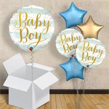 Baby Boy Gold Dots 18" Balloon in a Box