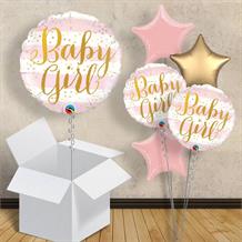 Baby Girl Gold Dots 18" Balloon in a Box