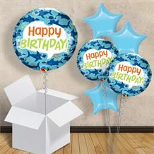 Shark Happy Birthday 18" Balloon in a Box