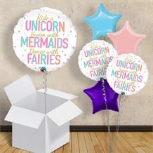 Unicorn | Mermaid | Fairies Phrases 18" Balloon in a Box
