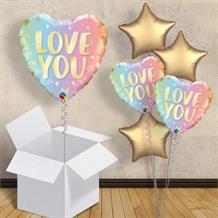 Love You Pastel Ombre Hearts 18" Balloon in a Box