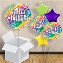 Tie Dye 18" Happy Birthday Balloon in a Box