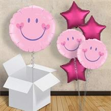 Baby Pink Smiley Face 18" Balloon in a Box