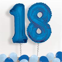 Blue Giant Numbers 18th Birthday Balloon in a Box Gift