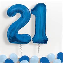 Blue Giant Numbers 21st Birthday Balloon in a Box Gift