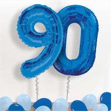 Blue Giant Numbers 90th Birthday Balloon in a Box Gift