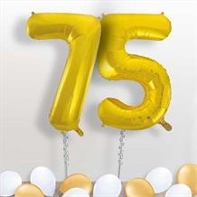 Gold Giant Numbers 75th Birthday Balloon in a Box Gift