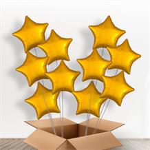 Gold Stars Inflated Foil Bunch of Balloons