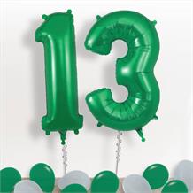 Dark Green Giant Numbers 13th Birthday Balloon in a Box Gift