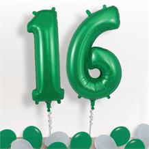 Dark Green 16th Birthday Balloon Numbers in a Box | Party Save Smile