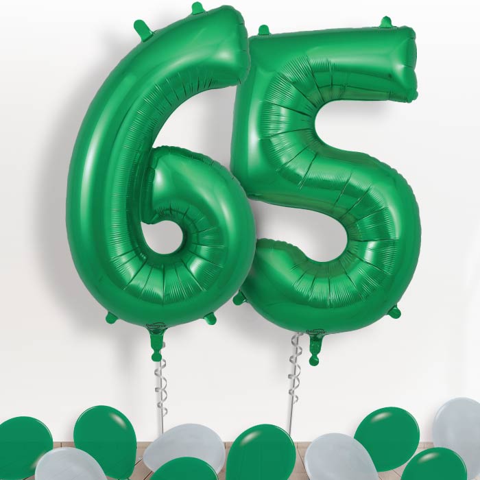 Dark Green Giant Numbers 65th Birthday Balloon in a Box Gift