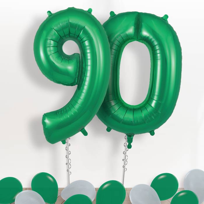 Dark Green Giant Numbers 90th Birthday Balloon in a Box Gift