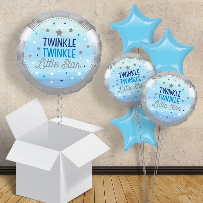 Blue Twinkle Star 18" Balloon in a Box