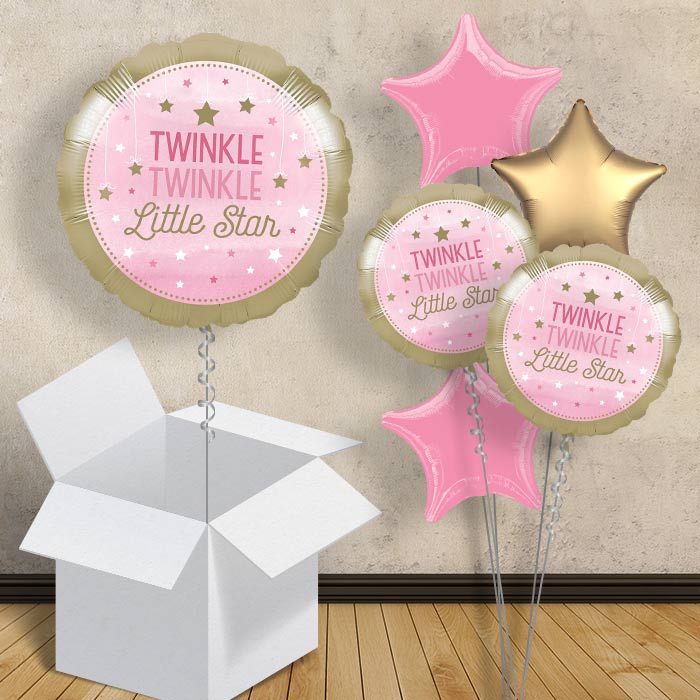 Pink Twinkle Star 18" Balloon in a Box