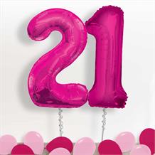 Pink Giant Numbers 21st Birthday Balloon in a Box Gift