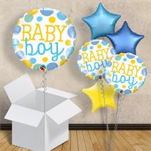 Baby Boy Blue Dots | Baby Shower 18" Balloon in a Box