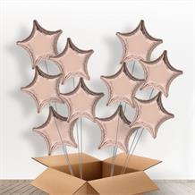 Rose Gold Stars Inflated Foil Bunch of Balloons