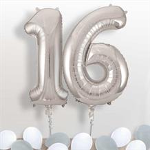 Silver Giant Numbers 16th Birthday Balloon in a Box Gift
