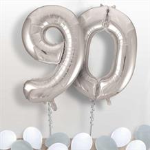 Silver Giant Numbers 90th Birthday Balloon in a Box Gift