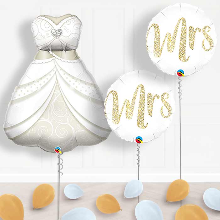 Inflated Bride Wedding Day Helium Balloon Package in a Box
