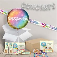 Congratulations Package includes Fudge, Ombre Design Balloon and Decorations