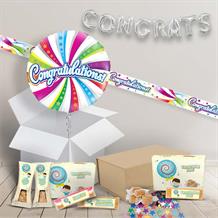 Congratulations Package includes Fudge, Swirls Design Balloon and Decorations