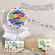 Good Luck Package includes Fudge, Dots Design Balloon and Decorations