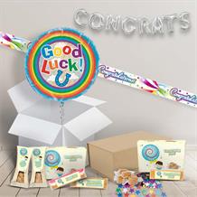 Good Luck Package includes Fudge, Horse Shoe Design Balloon and Decorations