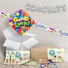 Good Luck Package includes Fudge, Stars Design Balloon and Decorations