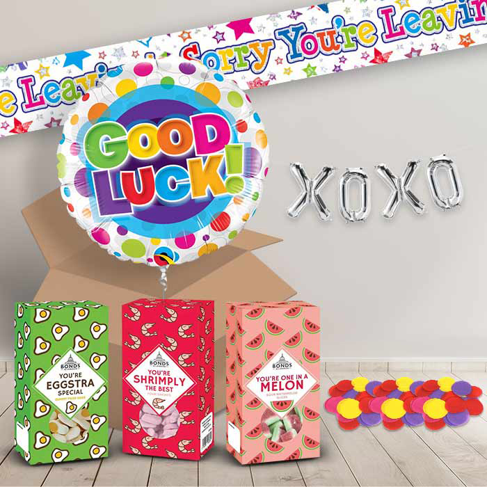 Good Luck Package includes Sweets, Dots Design Balloon and Decorations (XOXO)