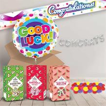 Good Luck Package includes Sweets, Dots Design Balloon and Decorations
