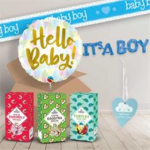 New Baby Boy Gifts Sweets, Balloon in a Box & Decorations
