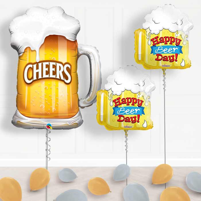 Inflated Cheers Beer Glass Helium Balloon Package in a Box