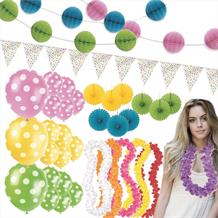 Bright Colours Garden Party Decorations Pack