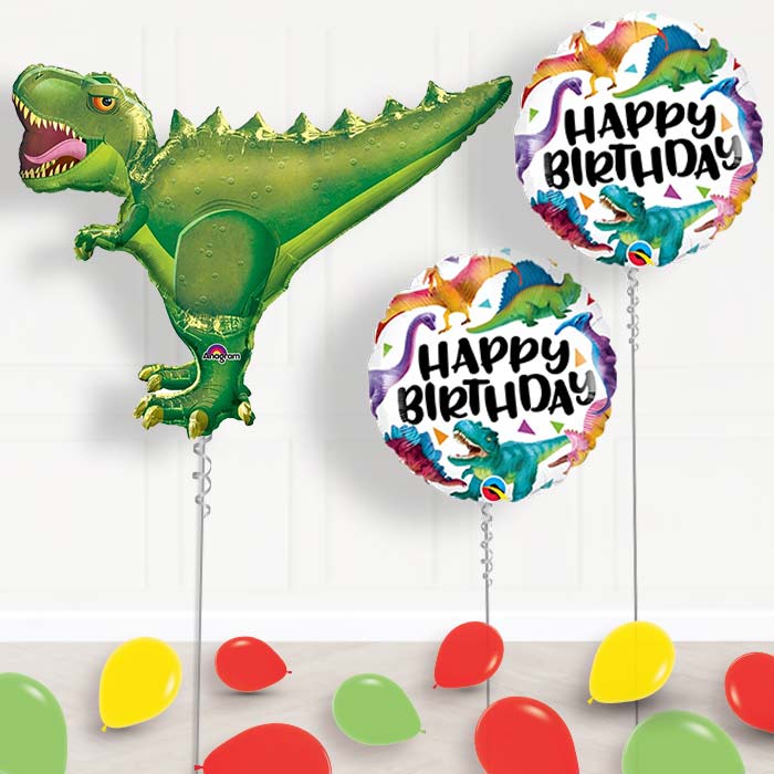 Inflated Dinosaur | T-Rex Helium Balloon Package in a Box