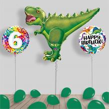 Inflated Dinosaur Birthday Helium Balloon Package in a Box - Choose your Age.