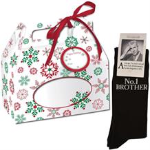 No 1 Brother Novelty | Joke Socks in a Christmas Gift Box | Secret Santa