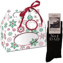 No 1 Dad Novelty | Joke Socks in a Christmas Gift Box | Secret Santa