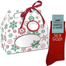 Sex God Novelty | Joke Socks in a Christmas Gift Box | Secret Santa