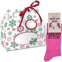 Fabulous Bitch Novelty | Joke Socks in a Christmas Gift Box | Secret Santa