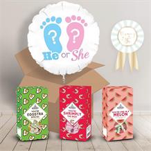 He or She Gender Reveal Sweets & Balloon in a Box | Party Save Smile