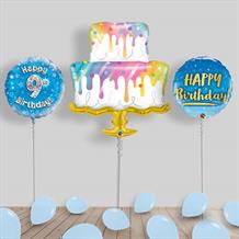Blue Birthday Package Inflated Helium Balloons Delivered (Choose Age)